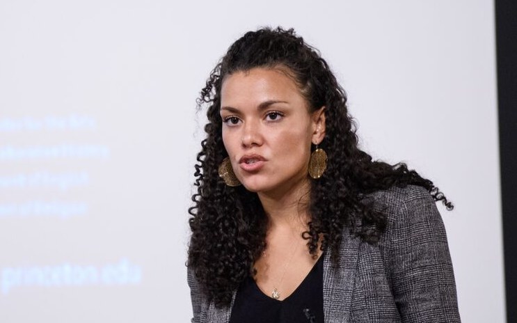 Dr. Kelsey Moss speaking at a Princeton University African American Studies conference